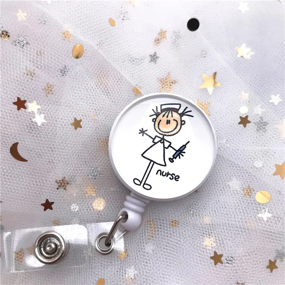 Cute Hospital Reel Clip Medicine ID Card Retractable Badge Reel Nurse Doctor Name Card Holder Badge Holder
