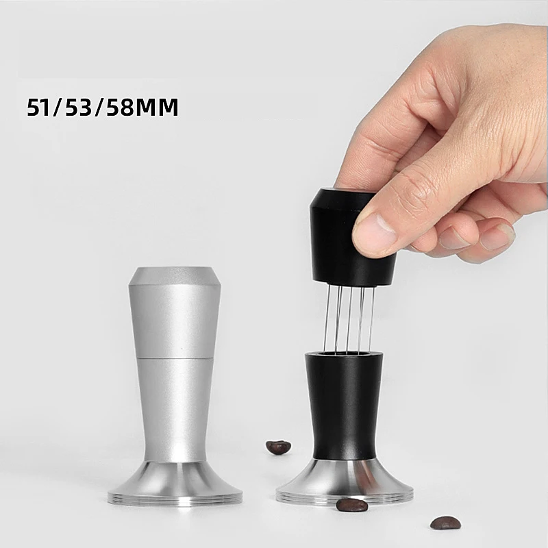 

Инструменты для кофе эспрессо «два в одном» 51/53/58 мм Прижим для эспрессо из нержавеющей стали Темпер и мешалка WDT Распределительный тампер для эспрессо