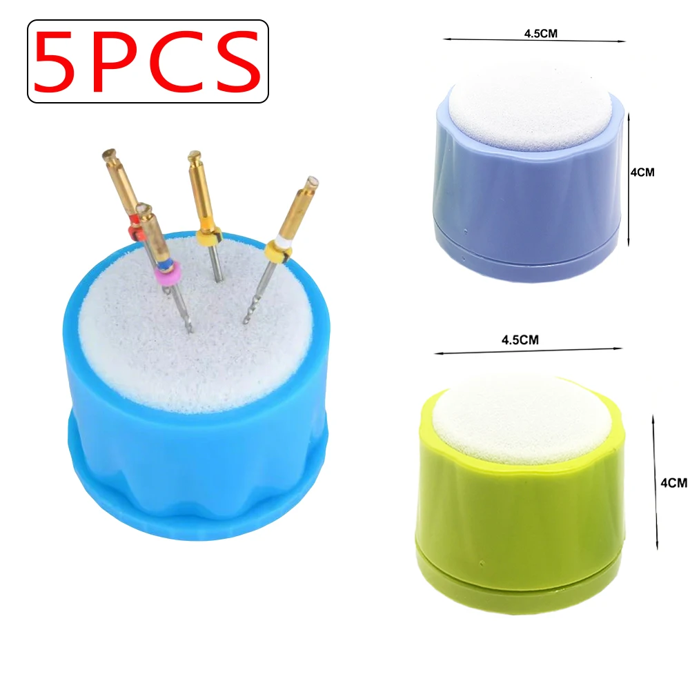 

5pcs Dental Endo Stand with Foam Sponge for Root Canal File Cleaning and Storage Endodontic Drills Holder Washing Box