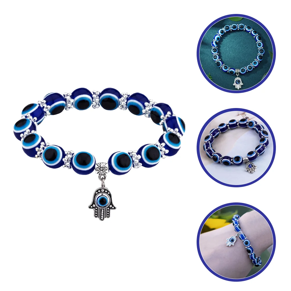 Pulseira de olho moda pulseiras decoração frisada jóias azul corrente de mão feminina senhorita