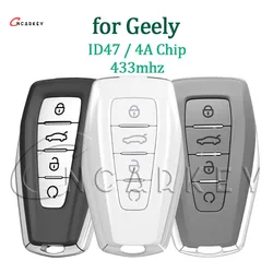 Remote Fob For Geely Okavango Azkarra Atlas Coolray Monjaro KX11 Emgrand X7 X3 S1 Original Car Smart Key 433Mhz 4A/47 Chip Logo
