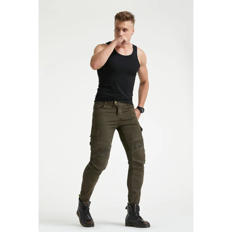 

Retro Motorcycle Jeans Men Wear Resistant Motocross Pants Wearable CE Protective Gear Riding Moto Spring Jeans The Four Seasons