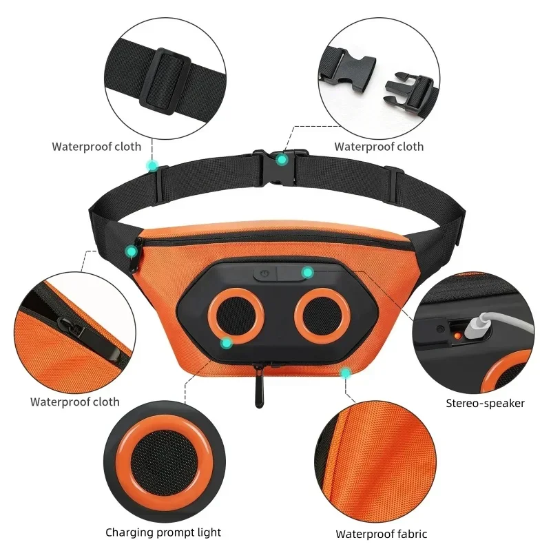 Outdoor Wireless Caixa De Som Bluetooth Speaker Travel Portable Waist Bag Waterproof High-quality High-power Stereo Sound System