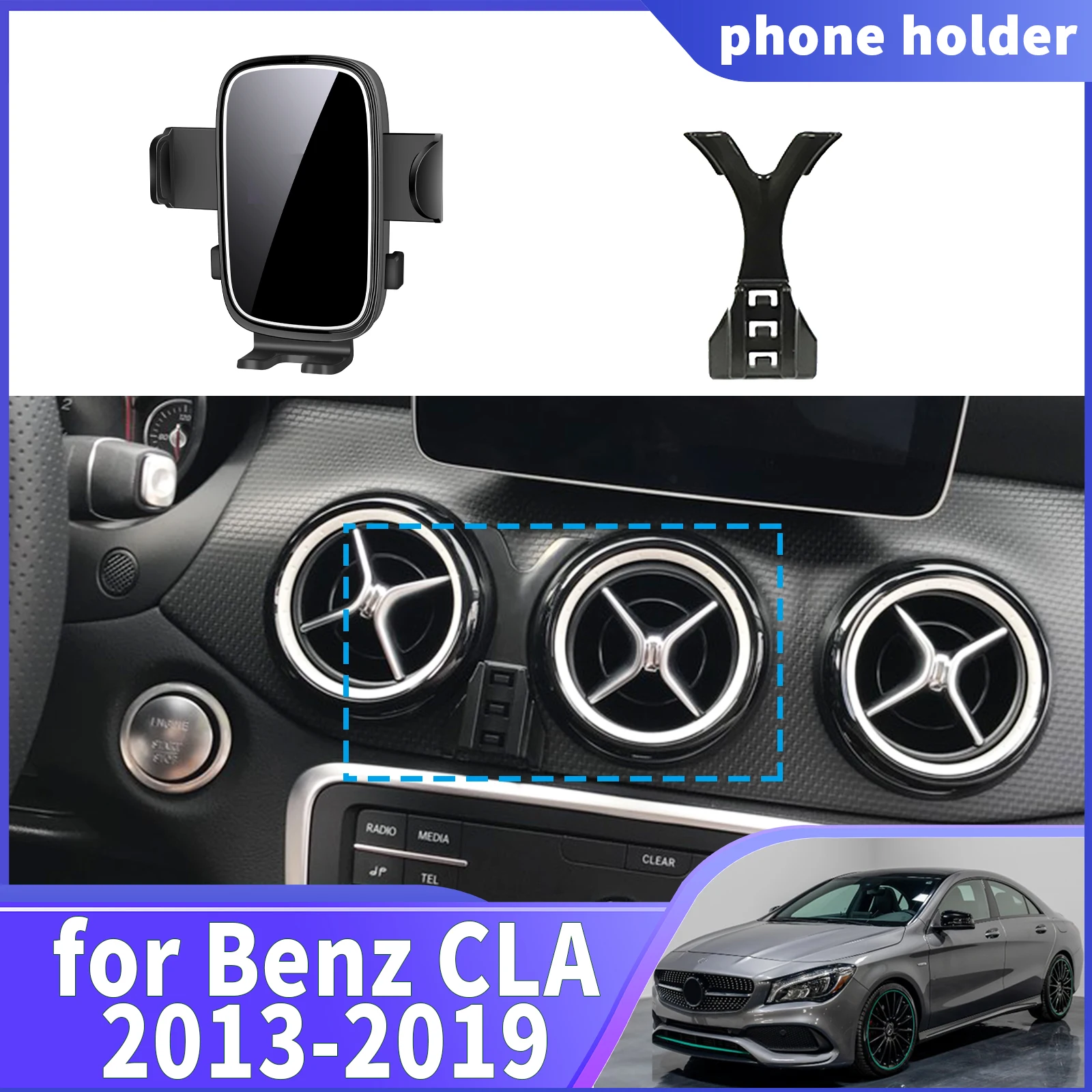 

fit for Mercedes Benz CLA C117 GLA 2013 2014 2015 2016 2017-2019 Navigation Phone Holder Mount Customized Car accessoires