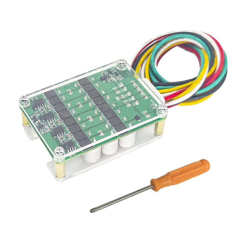 5.5A BMS 4S Active Balancer Board Li-Ion Lifepo4 LTO Battery Capacitor Equalizer Power Transfer With Acrylic Case Green