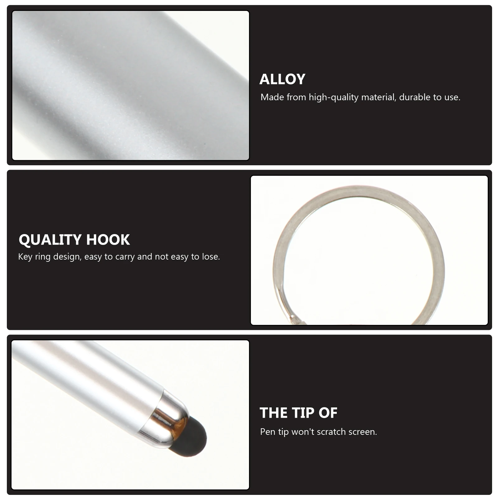 

4pcs Touchscreen Ballpoint Keychain Stylus Key Rings Capacitive Pen For Writing Drawing Painting Small Lightweight