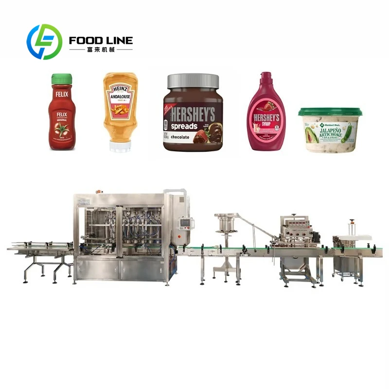 Customized size High Speed Cream Paste Filling Machine Automatic Bottle Filling Capping Labeling Machine Sauce Honey