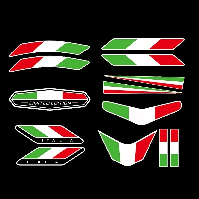 13pcs Italy Flag Sticker Emblem Badge Decoration Car Accessories Italian for Motobike Car Bike Truck