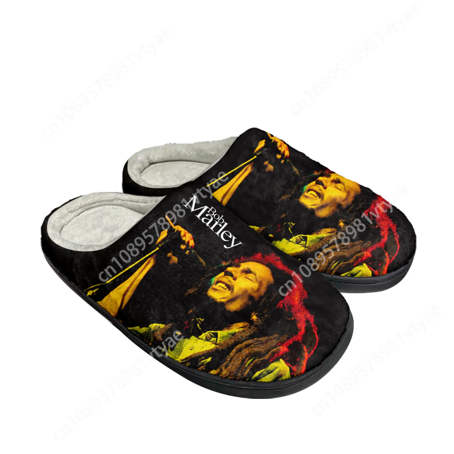 Reggae Rock Music Star Bob Marley Home Cotton Custom Slippers Mens Womens Sandals Plush Bedroom Keep Warm Shoe Thermal Slipper