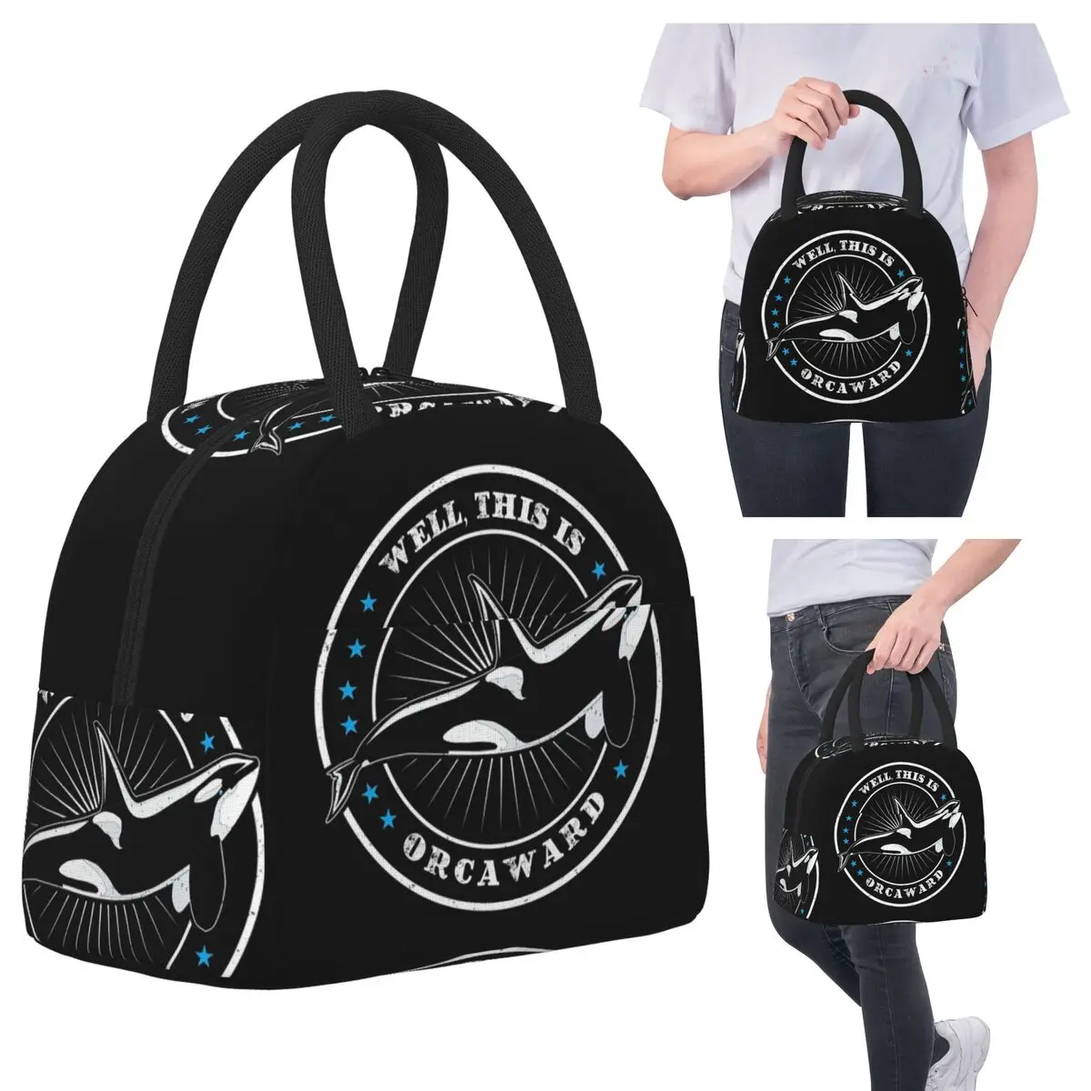 

Well This Is Orcaward Orca Whale Sea Predatory Fish Изолированная сумка для обеда для женщин Термальная коробка для еды Портативные коробки для завтрака