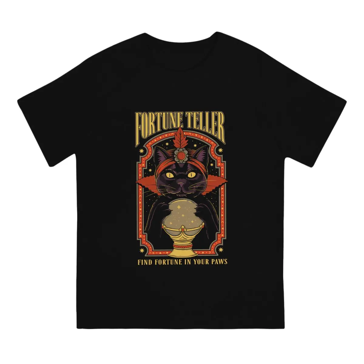 Fortune Teller TShirt For Male Cat Lover Clothing Style Polyester T Shirt Comfortable