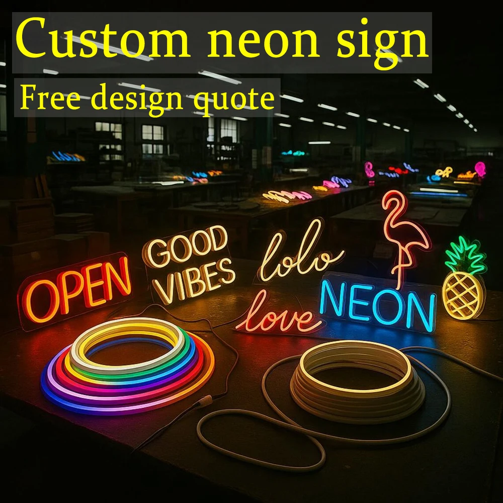 Custom Neon Sign Personalized UV Pattern Customization Neon LED Light Logo Sign for Shop Party Company Business Neon Night Light