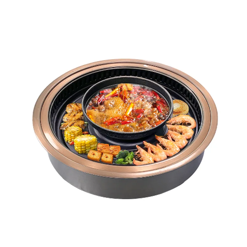 

Hot pot, barbecue, integrated pot, commercial, Korean, household, smokeless roast, shabu hot pot