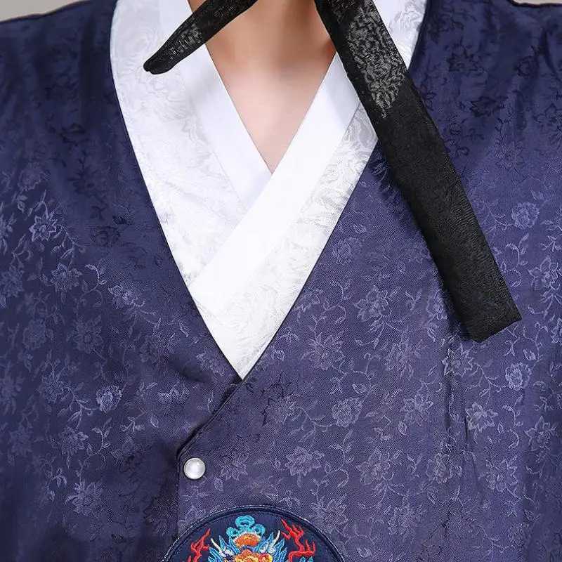 Roupa coreana tradicional para homens, vestes antigas, corte étnica, roupa oficial, traje do desempenho do estágio, masculino Hanbok multicolor