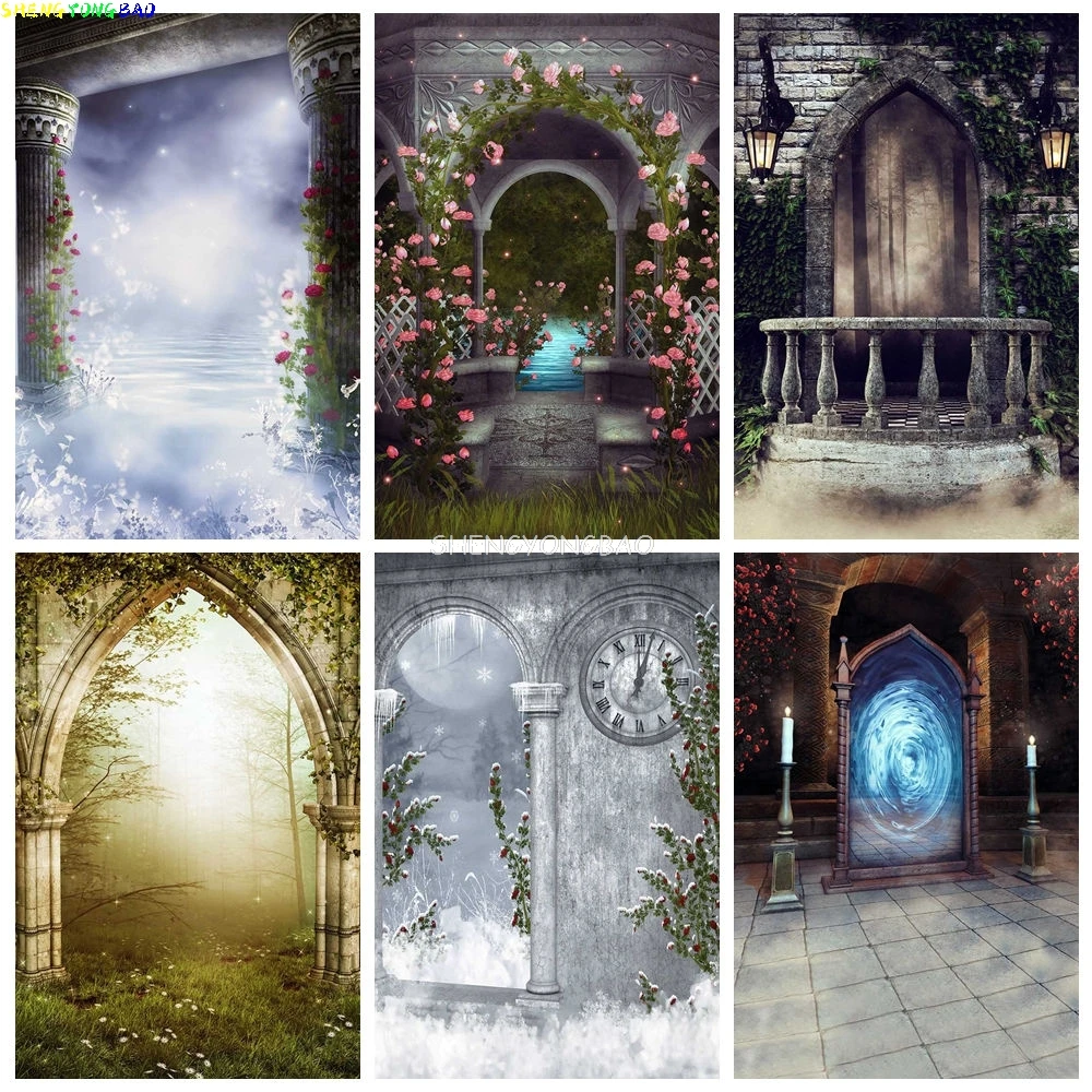 

Autumn Thanksgiving Day Photography Backdrops Fall Scary Pumpkin Barn Moon Halloween Day Party Castle Photo Background HM-01