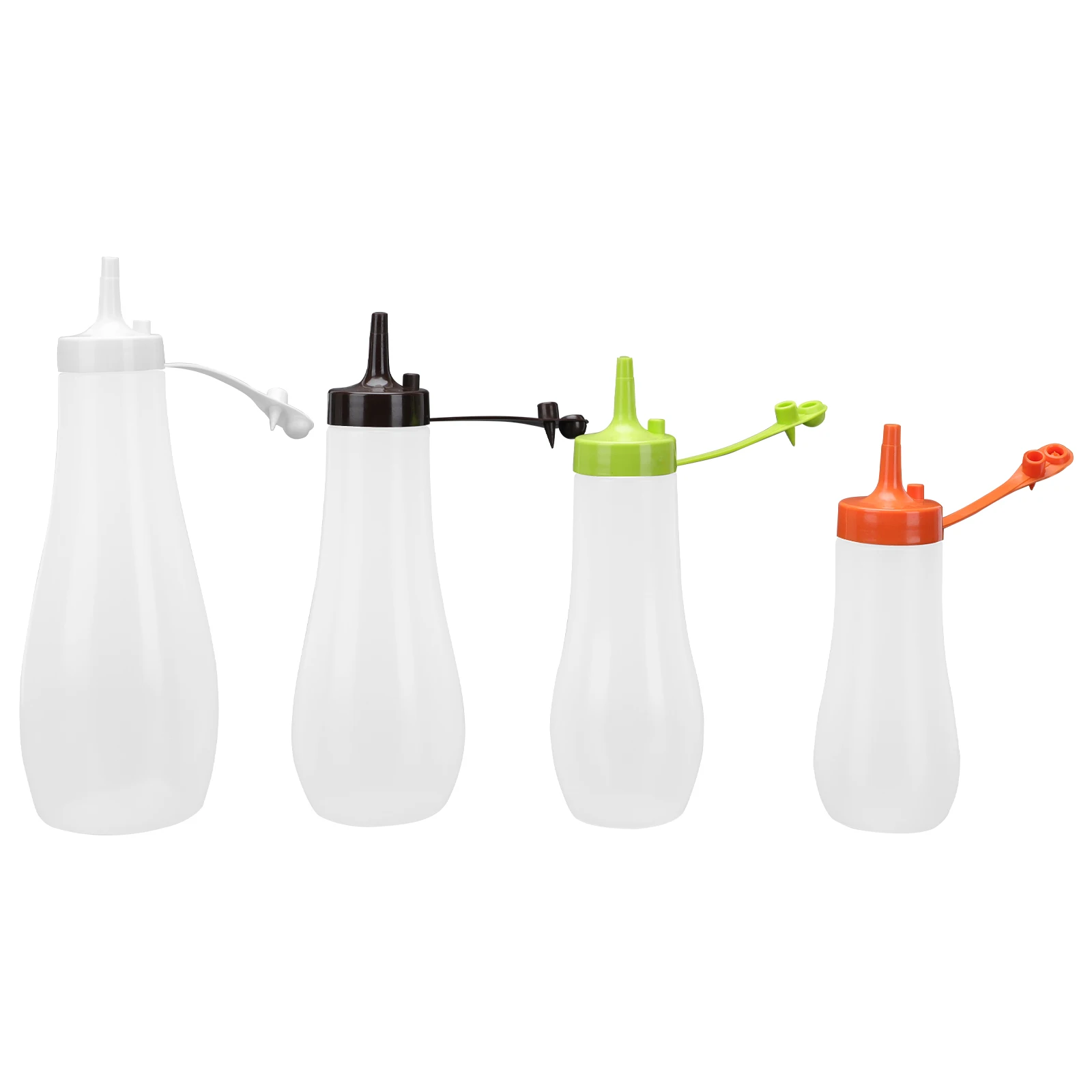 

4Pcs Plastic Sauce Bottles Food Grade Squeeze Dispensers for Bbq Ketchup Mustard Olive Oil Salad Dressing Plastic Sauce Bottles