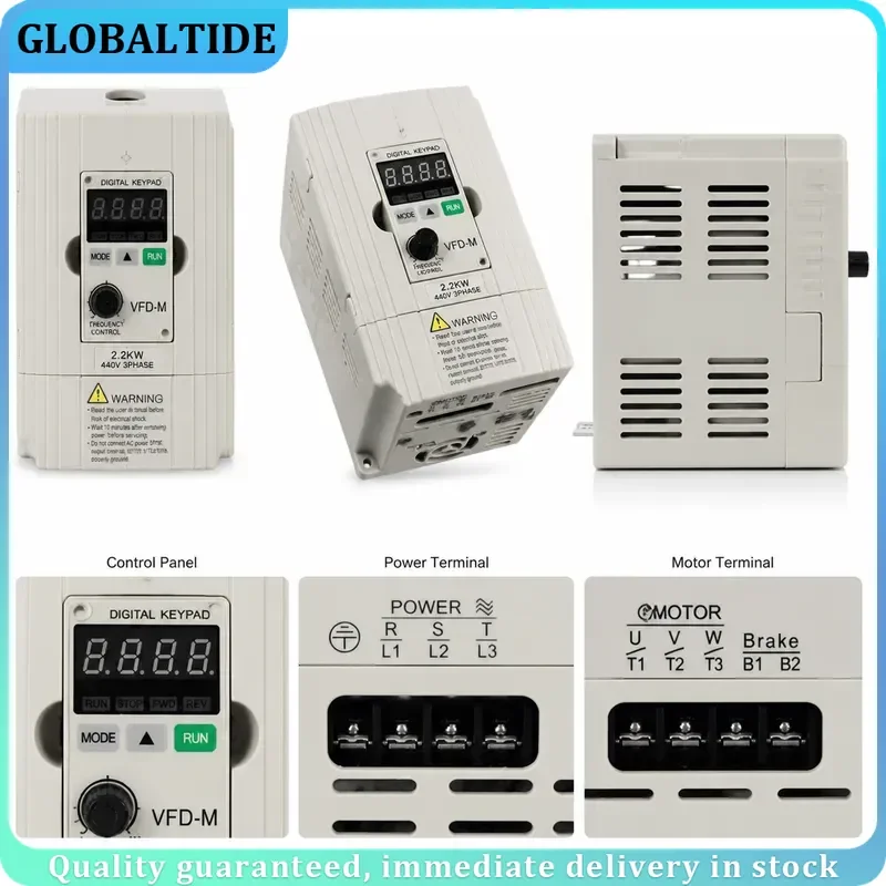 New Original Delta Frequency ConverterVFD015M Three-phase 220V/380V0.4/2.2/3.7kw Inverter with Heavy Load of 075M43A