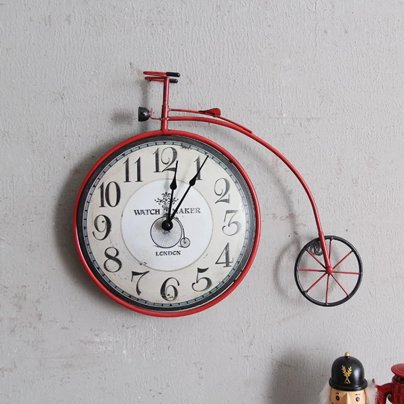 

American Retro Iron Bicycle Wall Hanging Creative Home Bar Cafe Wall Hanging Clock Decorations Accessories