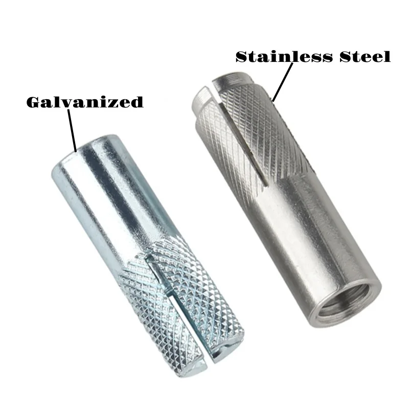 1-5pcs Stainless Steel/Galvanization Push Burst Blasting Drop-in Anchor Screw Bolt Wedge Nut Expansion Anchor M6 M8 M10 M12 M16