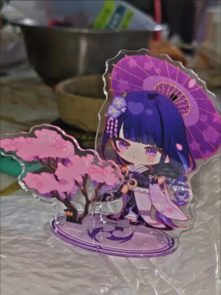 Genshin Impact Under the cherry blossom tree Raiden Shogun Acrylic Figure Stand Model Plate Desk Decor Sign Ornament Fans Gift