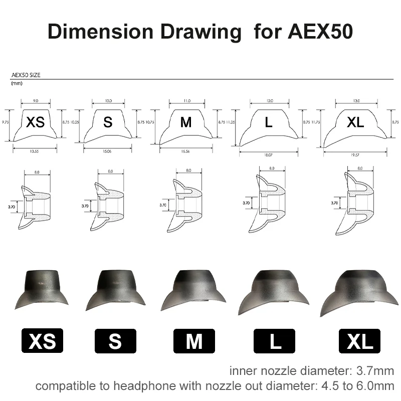 Acoustune AEX50 SMP-iFit Eartips AEX70 earpieces AEX07 Next-Generation Silicone Ear Tips Earplug Headphone Accessories earplugs