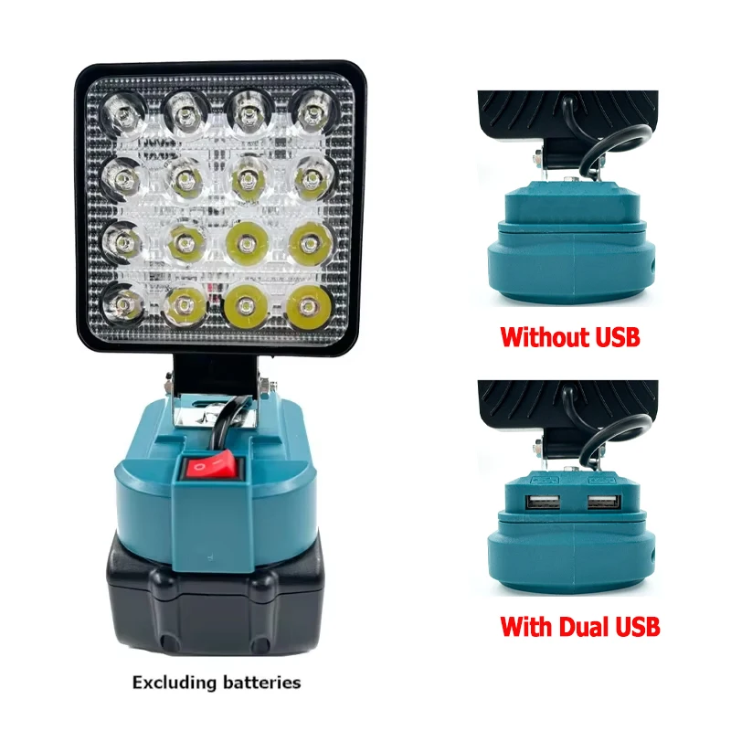 LED Work Light 4Inch Flashlight For Makita 14.4V 18V Li-ion Battery Portable Emergency Flood Lamp Camping Lamp Cordless Outdoor