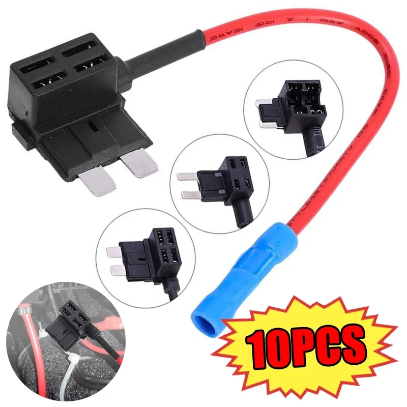 

10pcs/lot Universal Circuit Adapter Car Motorcycle Blade Fuse Additional Device Mini Small Medium Size Fuses Adapter Accessories