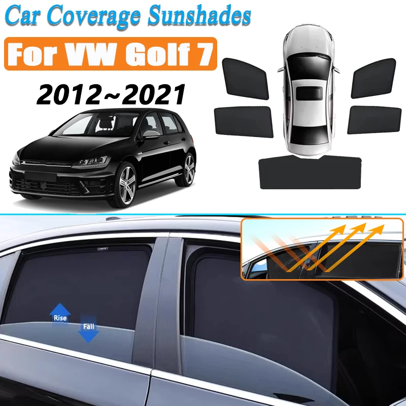 Image of Auto-Sonnenschutzabdeckung aus Netzstoff für Volkswagen VW Golf 7 Mk7 Schrägheck 2012~2021 Sonnenschutz-Fensterabdeckung Magnetisches Zubehör
