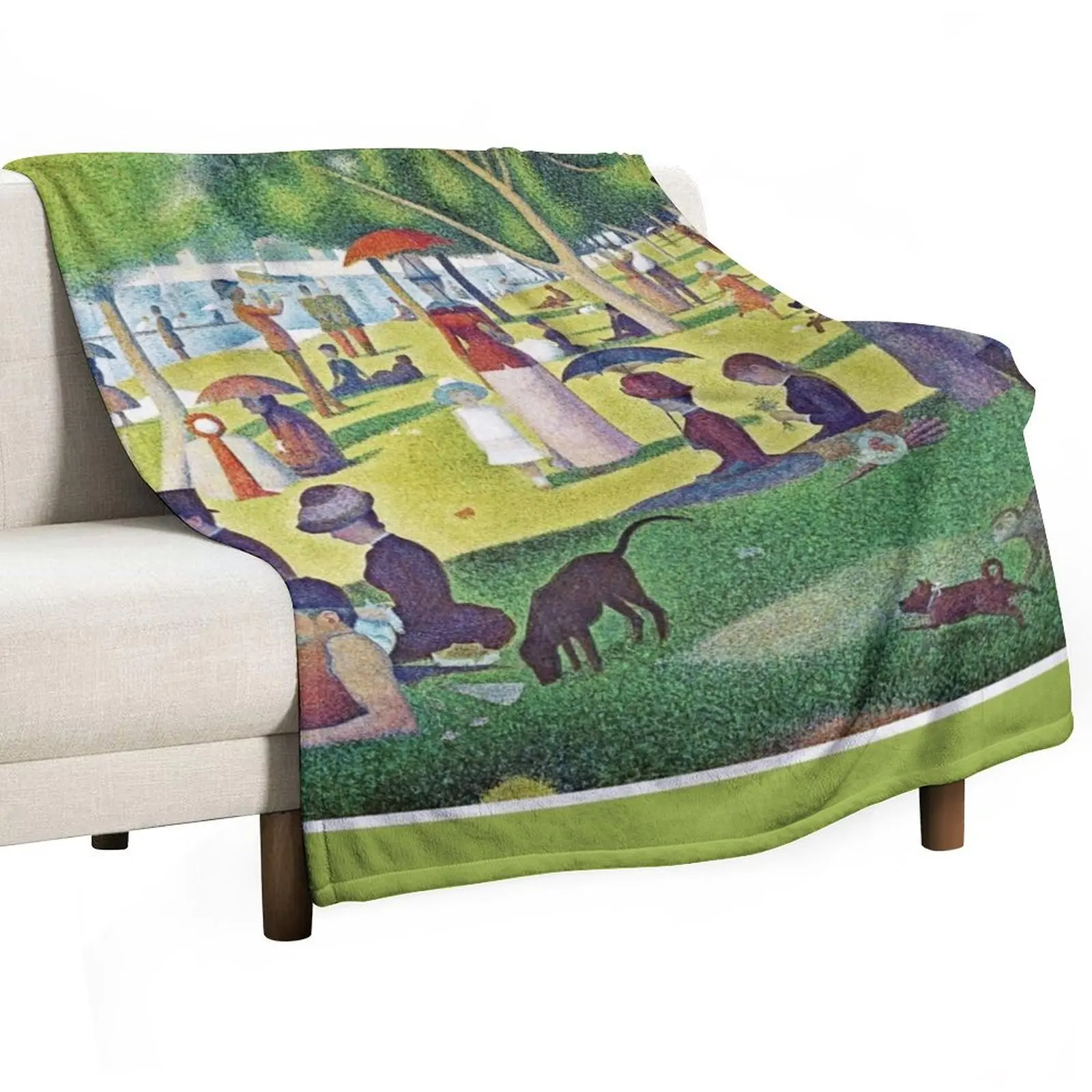 

Seurat's A Sunday Afternoon on La Grande Jatte - Fine Art Pointillism Throw Blanket Custom For Baby Hairy Sleeping Bag Blankets
