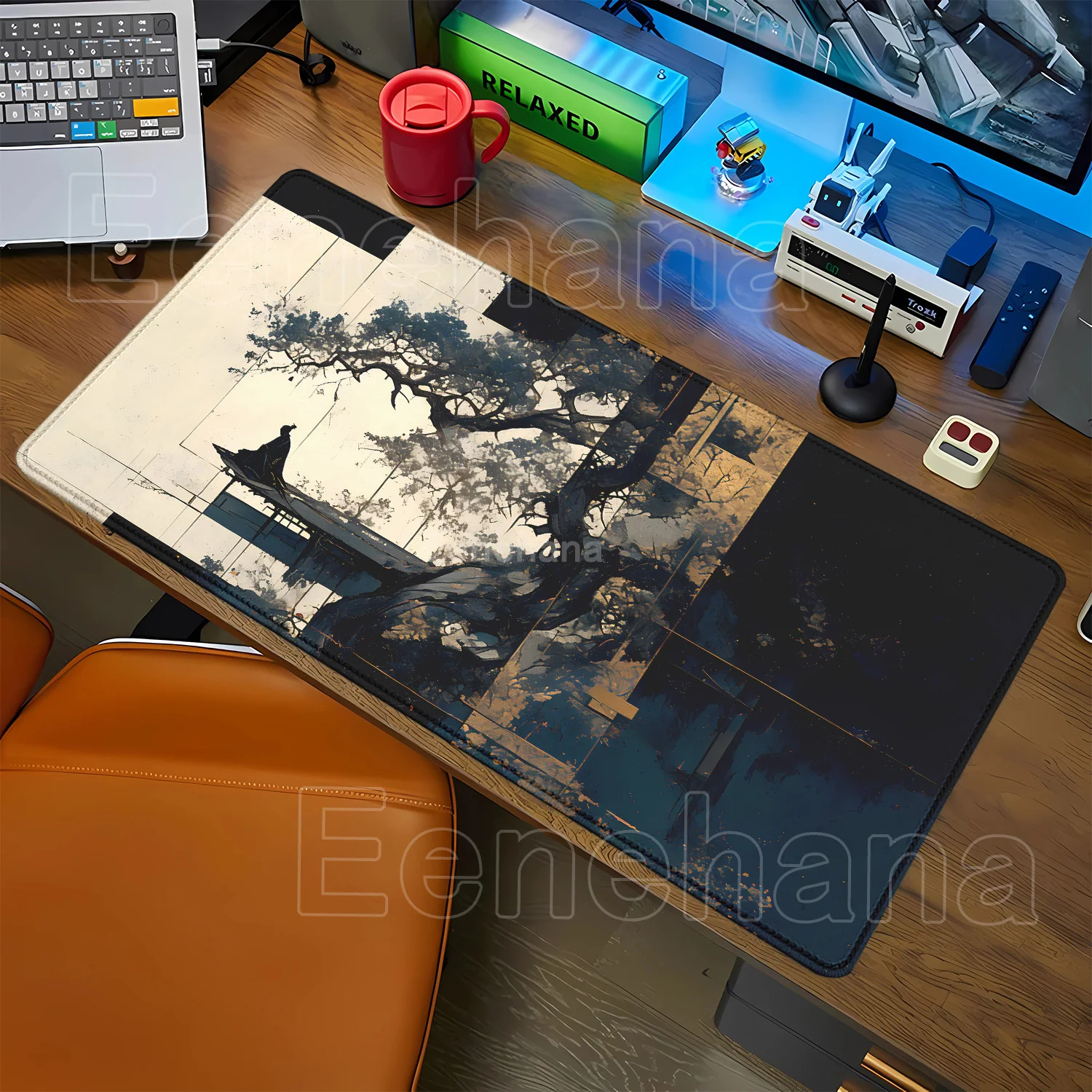 

Горный пейзаж, тушью, картина, настольный коврик, геймерский коврик для мыши, фирменный офисный аксессуар, большой коврик для мыши в китайском стиле teclado, коврик для мыши