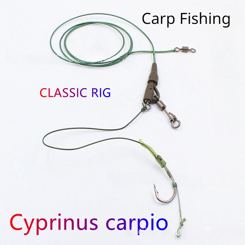 

20pcs Fishing Set for Carp Fish Front Wire Rigs Fishing Hooks Connector Carp Fishing Fishhook Cyprinus Carpio Classcia Gig Tools