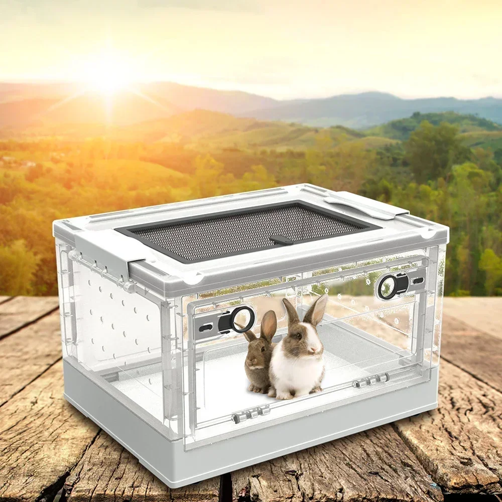 Small Animal Breeding Box Transparent Portable Amphibian and Reptile Small Animal Incubator Transparent Mini Reptile Habitat Box