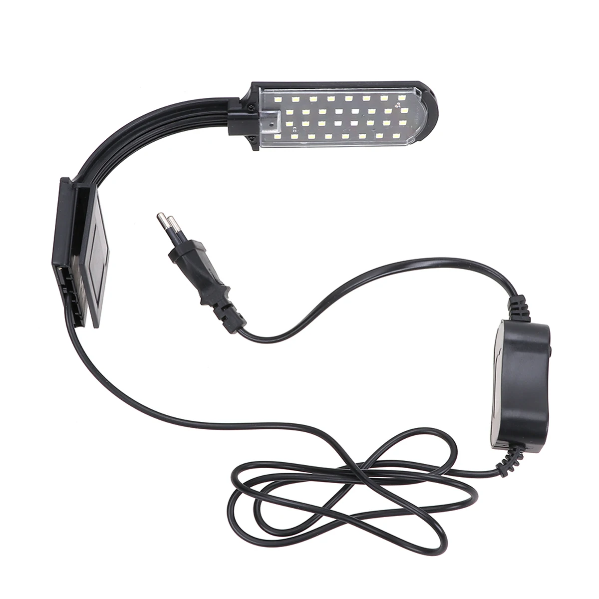

LED Aquarium Light Waterproof Clip-on Lamp Eu Plug Black Promotes Photosynthesis Durable Long Lasting High Efficiency Low Power