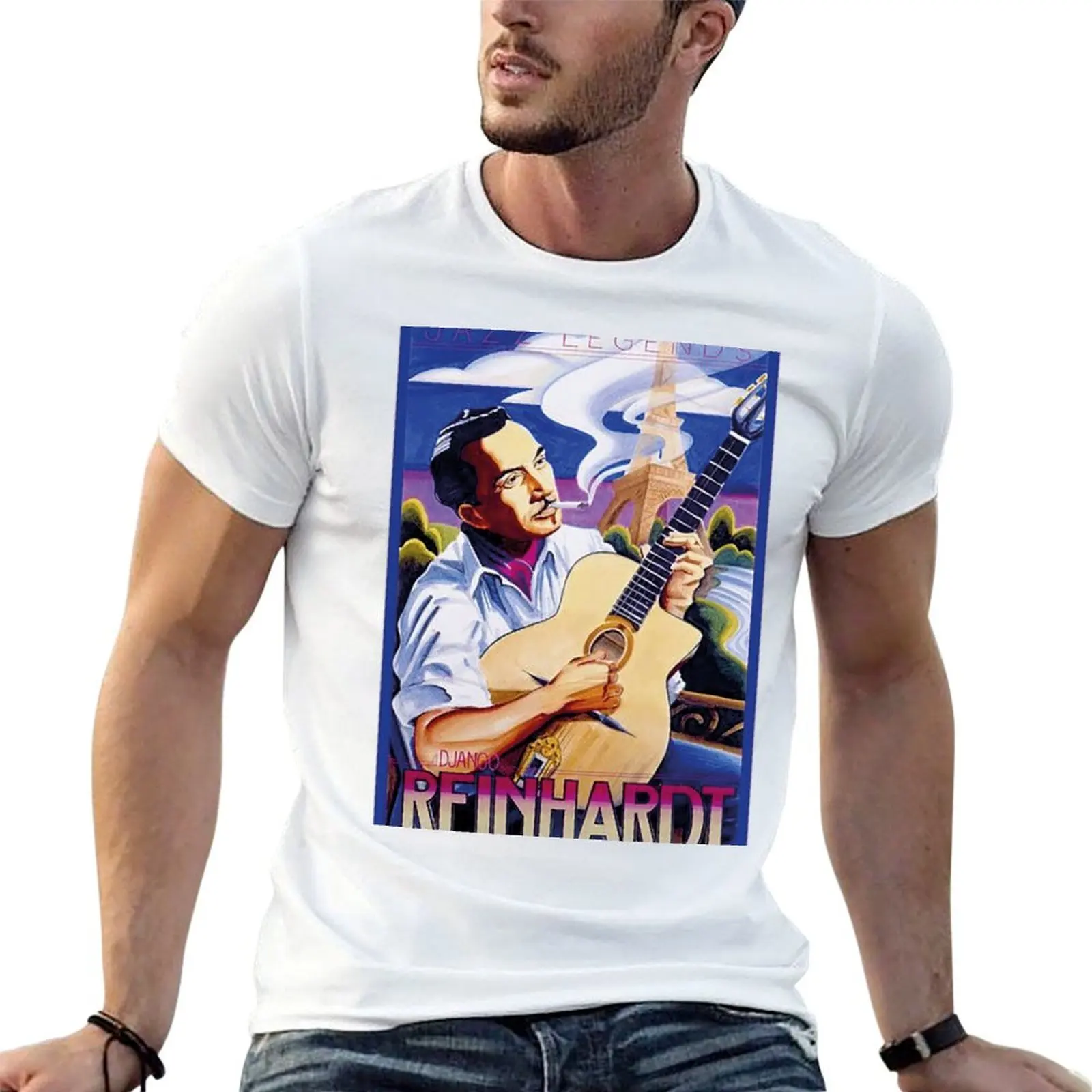 

Django Reinhardt man t shirt man t jazz cotton for funny casual T-Shirt legend shirts