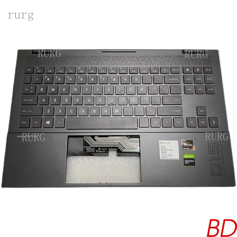 R – Suitable for HP Omen 6 15-EN 15-EK M00666-001, palm rest with backlit keyboard, C shell
