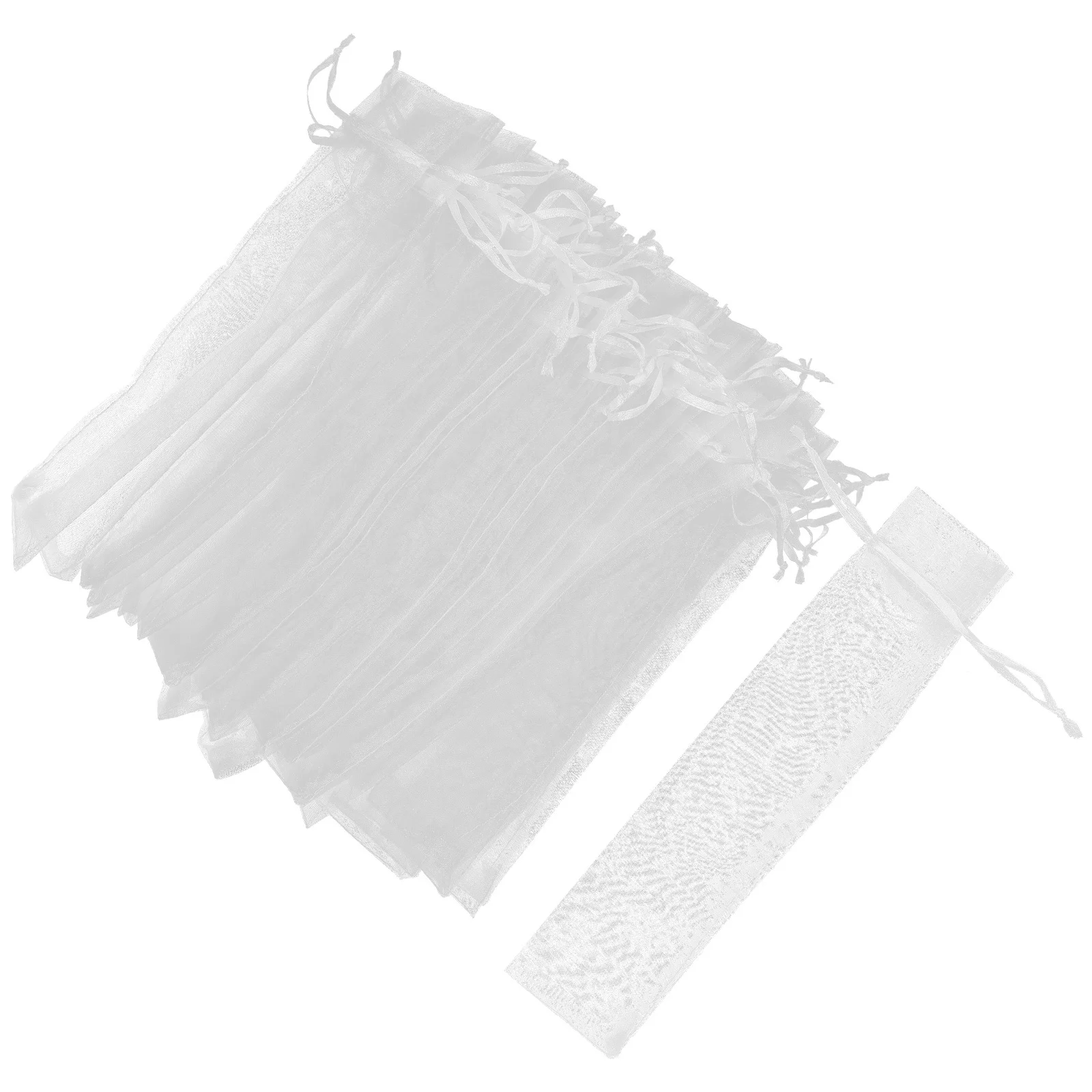 

50Pcs Folding Fan Storage Bag Gauze Mesh Drawstring Pouch Folding Hand Fan Holder Protective Carrying Sleeve Organizer