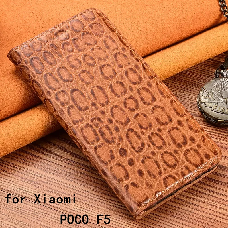 Fashion Genuine Leather Carcasa for Xiaomi Poco F5 5G Edition Case Flip Wallet Bag for Xiaomi POCO M5 C55 Funda Coque Capa