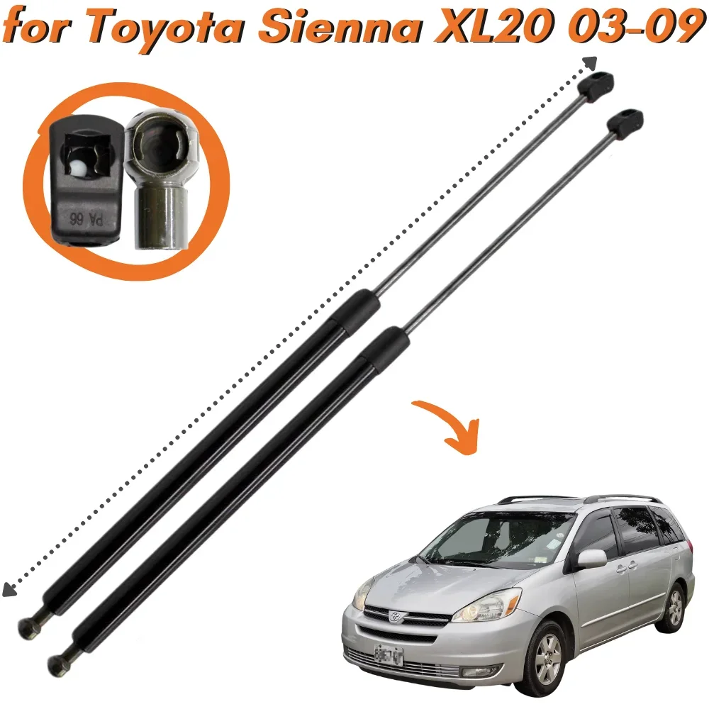 Qty(2) Hood Struts for Toyota Sienna XL20 2003-2009 Front Bonnet Modify Gas Springs Shock Absorbers Lift Supports Arm Bars