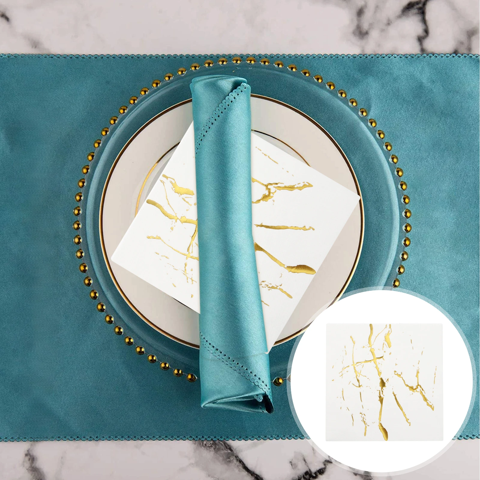 

20pcs Marbling Dinner Napkins Disposable Paper Party Supplies For Wedding Shower Holiday Buffet Luncheon Cocktail Events