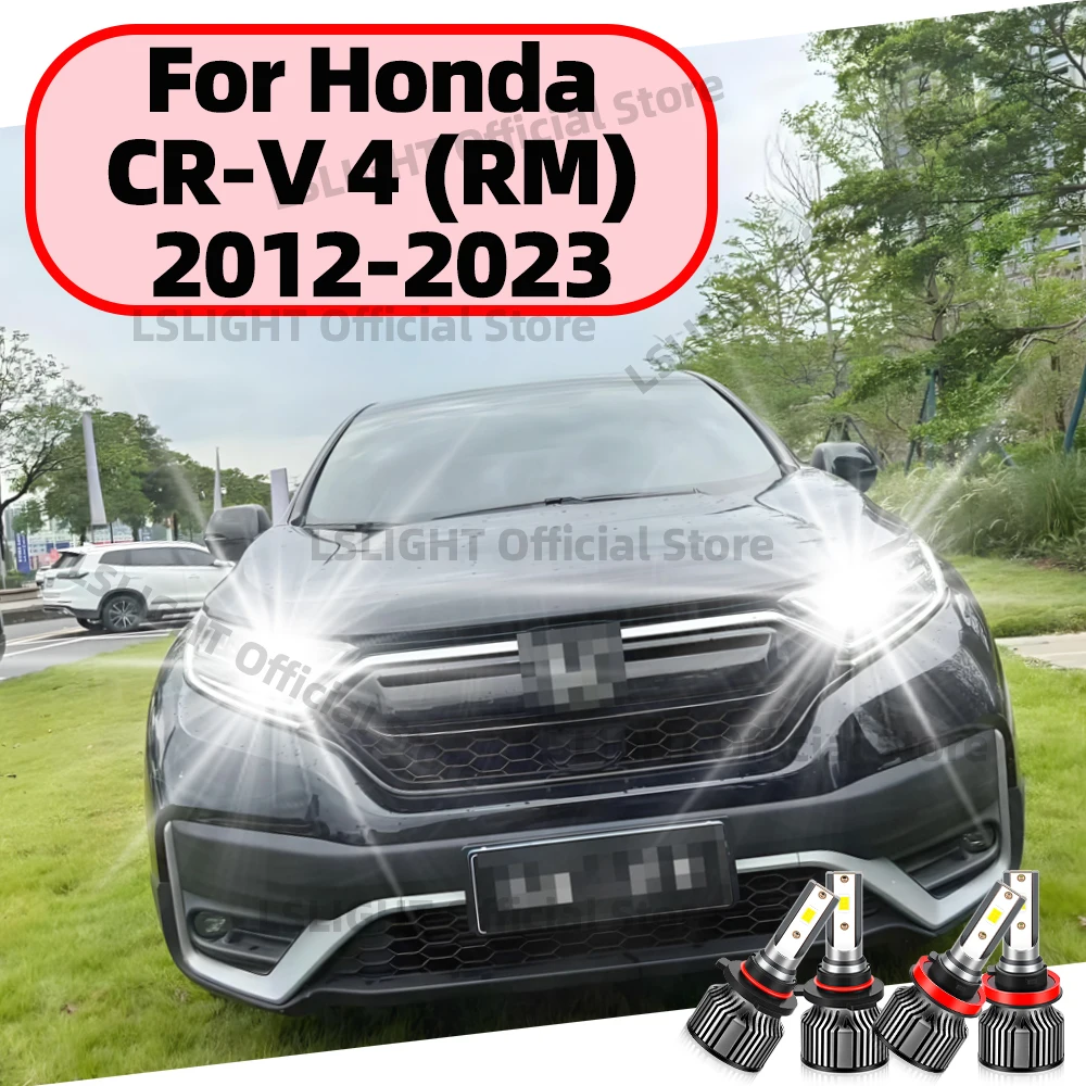 2/4x LED Bulbs For Honda CR-V 4 (RM) 2012-2023 High Low Beam 20000LM 120W Car Turbo Headlights 6000K 12V Plug&Play
