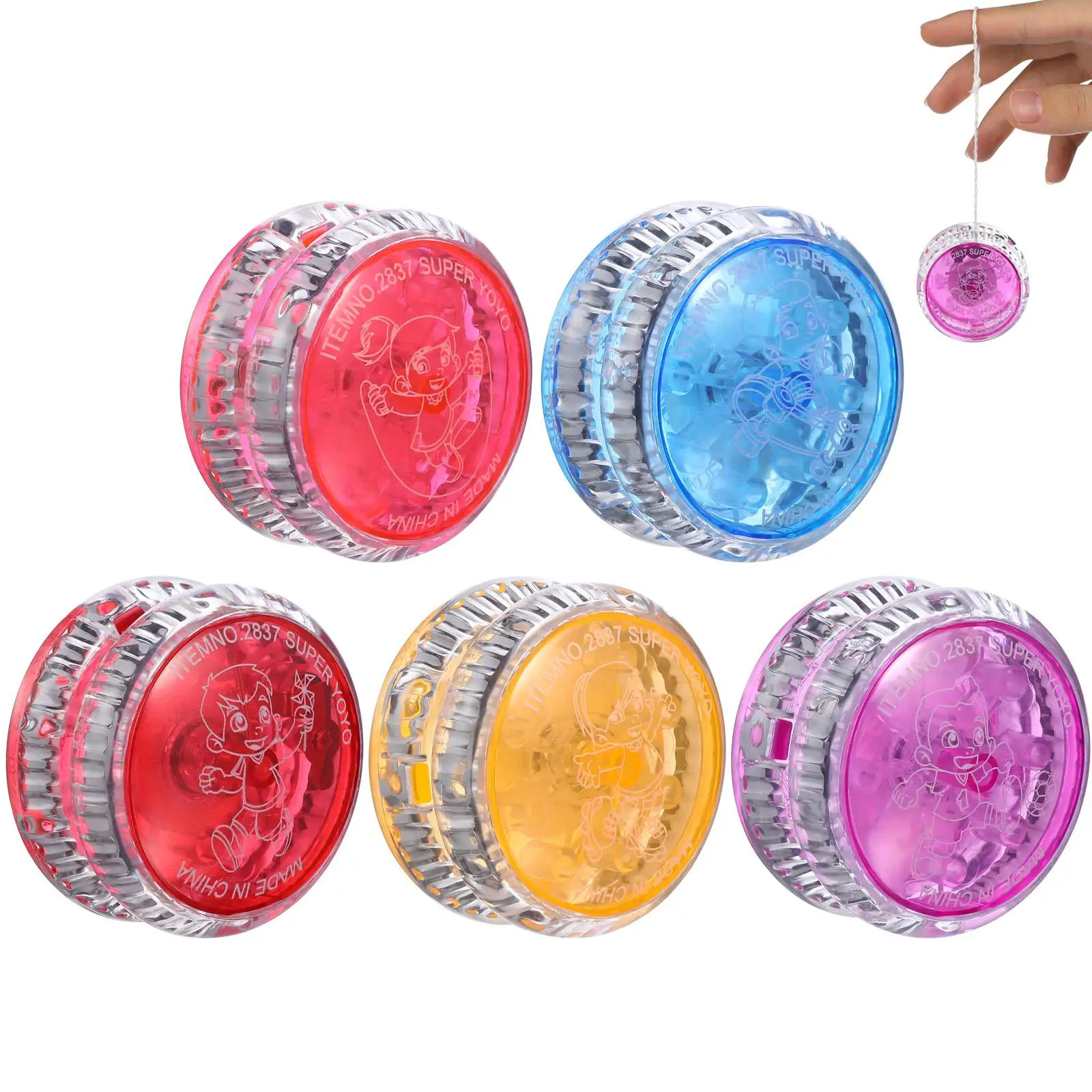 

5 Pcs Luminous Yo-yo Child Toy Ball Playthings Plastic Kids Toys Creative Gift Yoyo Shine