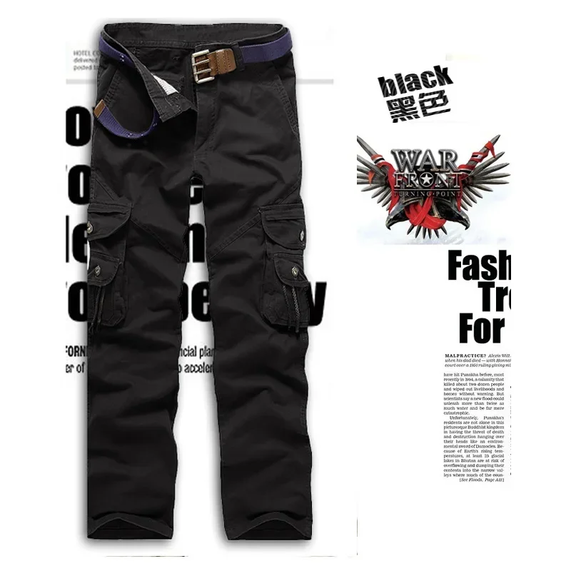 Pantaloni casual da uomo pop, pantaloni da lavoro all'aperto realizzati in puro cotone con tasche multiple, adatti a tutte le stagioni in Europa e in America