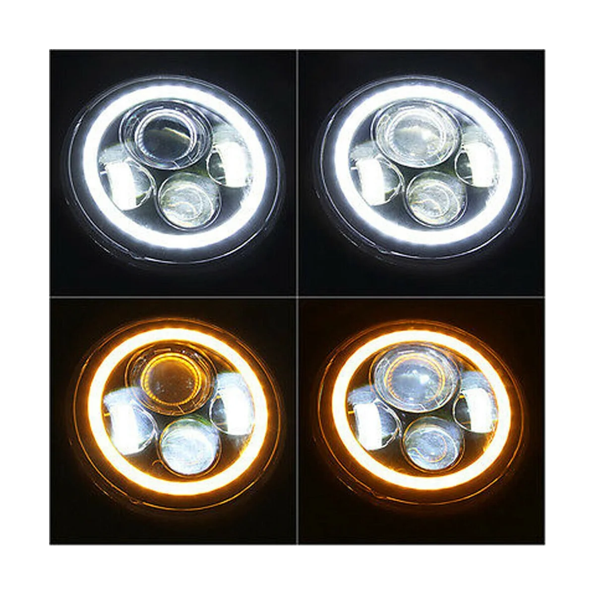 For Harley CG125 GN125 Headlight Angel Eyes Four-Eye Headlight LED Retro Headlight Motorbike Accessories Modification