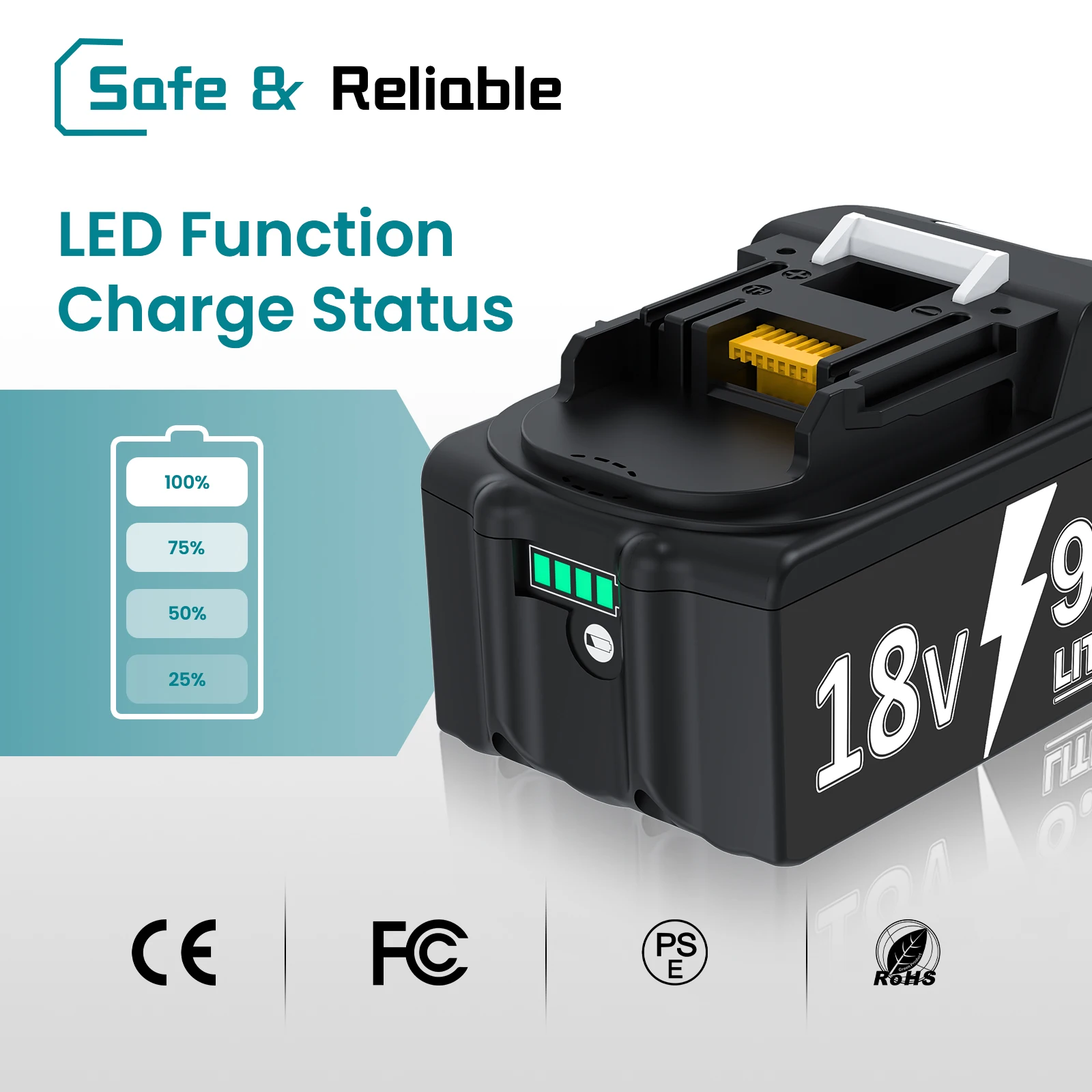 21700 cell for makita 18V tools battery compatible hammer drill/screwdriver/impact drill bl1830 bl1860 bl1850 9000mAh batteries