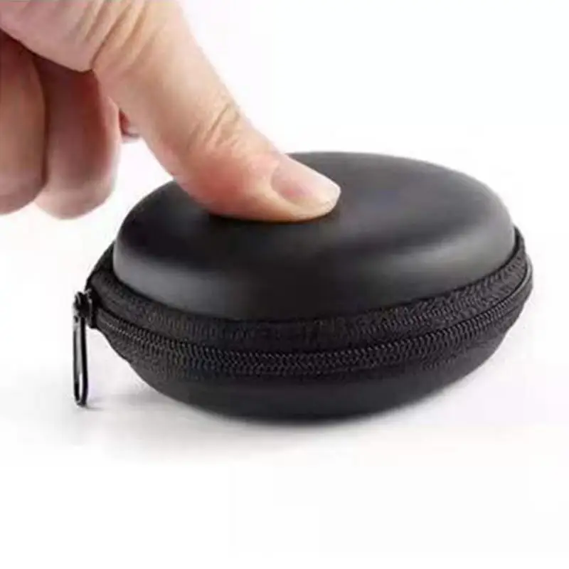 5/3/1pcs Hot Mini Headphones Case Zippered Round Storage Headset Box Shockproof Earphone Organizer Pouch Earphones Accessories