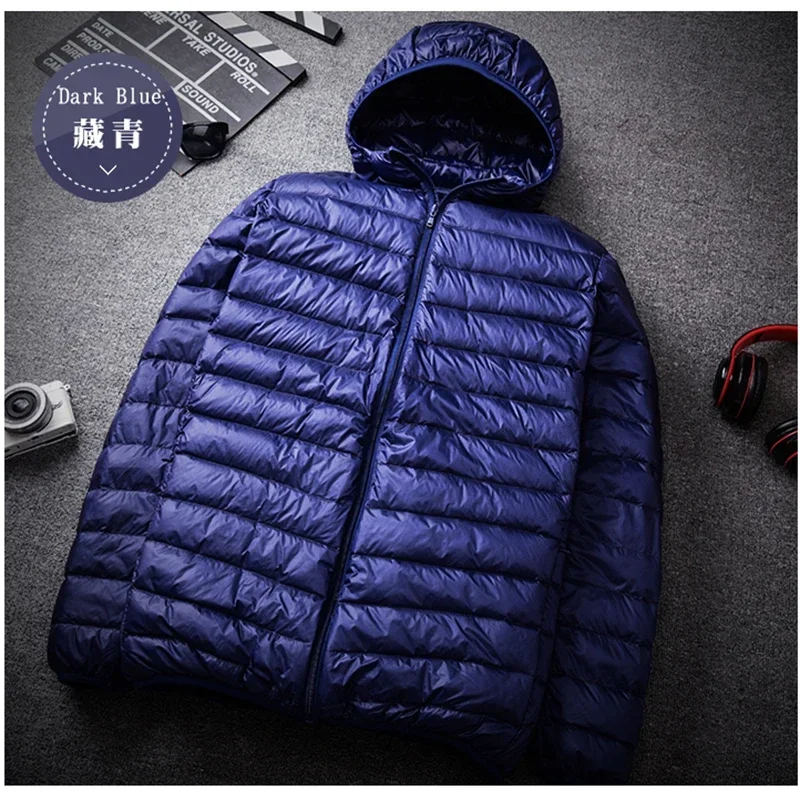 Men's Down Jacket, White Duck Down Ultra Light Jacket, Men's Autumn and Winter Thin Warm Jacket, Portable Jeckets for Man Coats