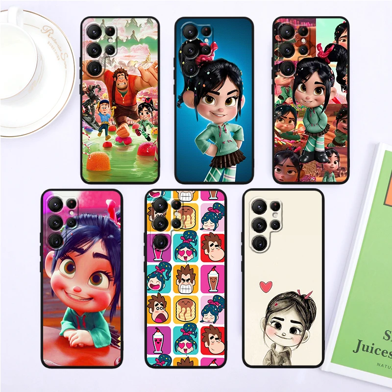 Anime Movie Wreck-It Ralph For Samsung Galaxy S24 S23 S22 S21 S20 FE S10 S10E Plus Ultra Pro Lite 5G Black Cover Phone Case