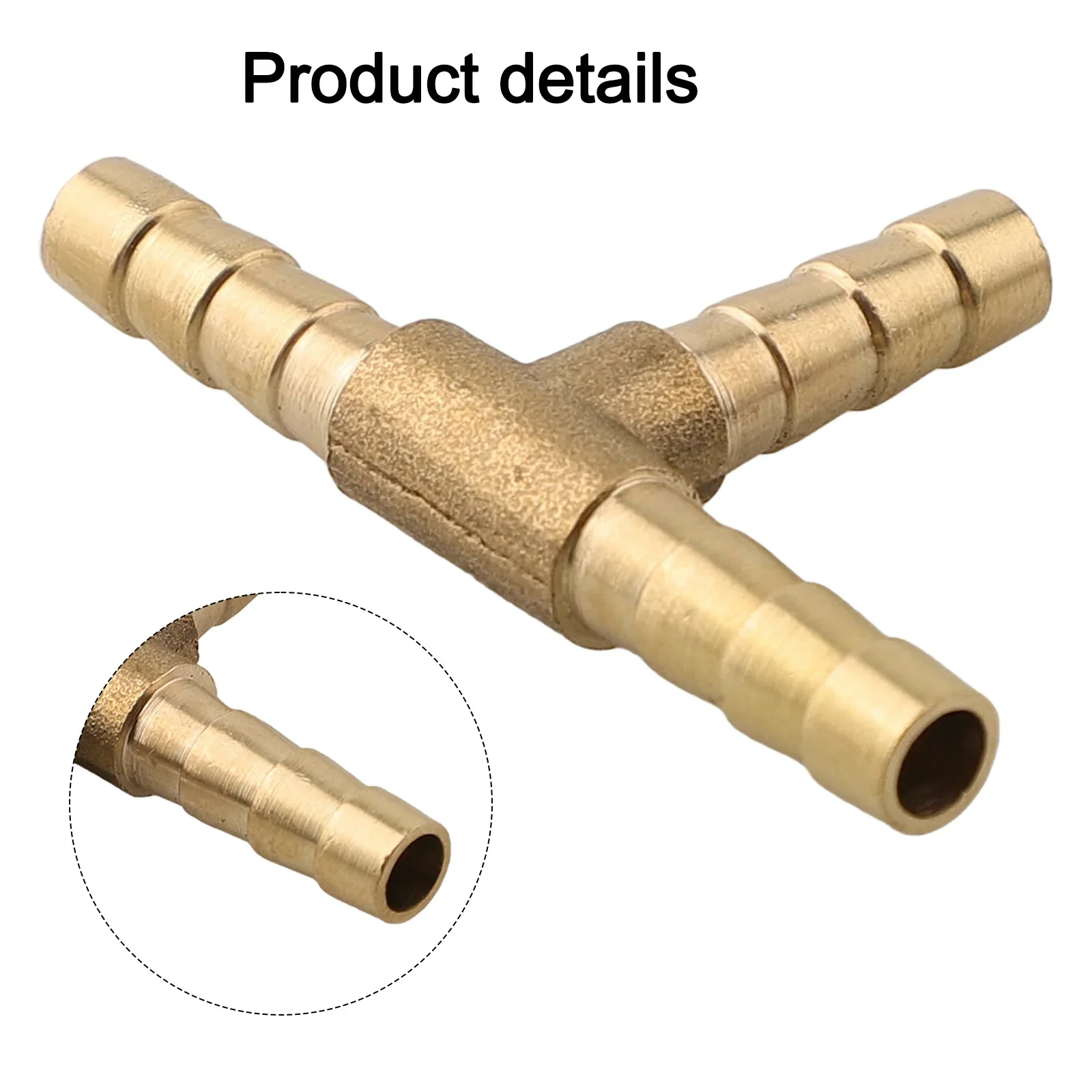 Confined Spaces 3 Way Tubing Fitting Barbed Tee Fitting Gold Elegant Appearance High-quality Brass Optimal Size