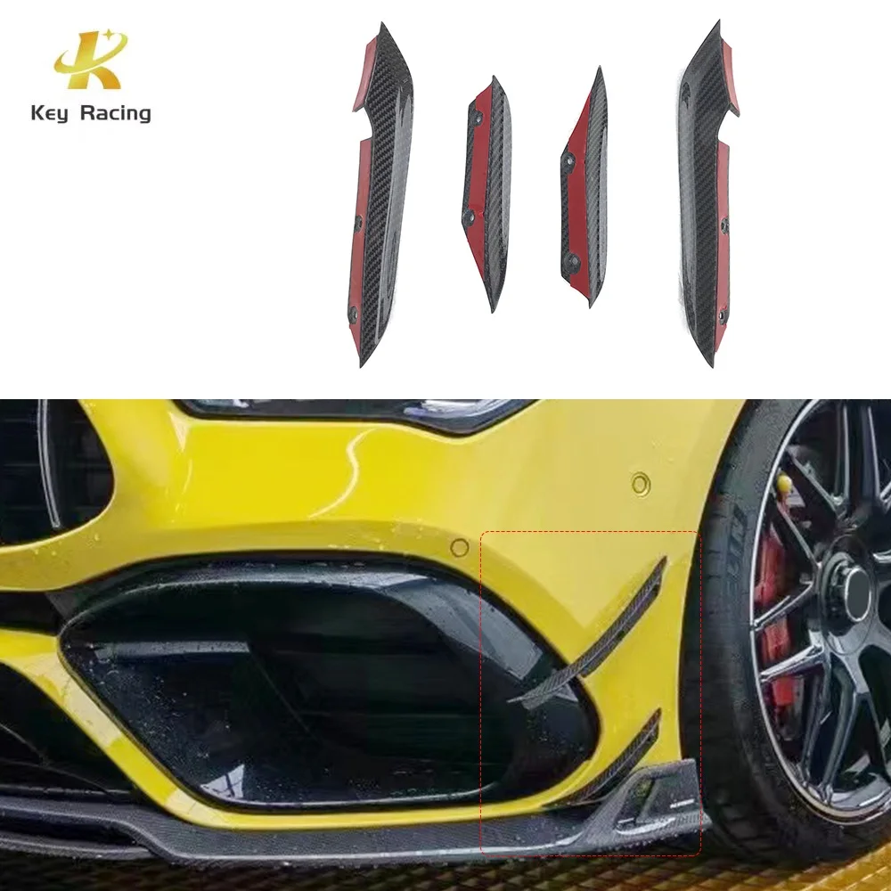 W177 CLA45 Front Bumper Air Knife Trim Dry Carbon Fiber Front Bumper Canards For Mercedes Benz CLA Class W177 CLA45