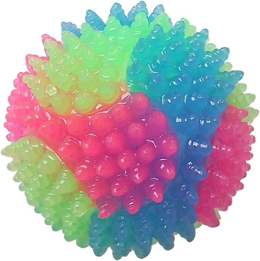 Dog Chew Toys Flash Balls Retrieve Training Toy For Dogs Bite-Resistant Elastic Spiky Luminous Interactive Ball Dogs Toy